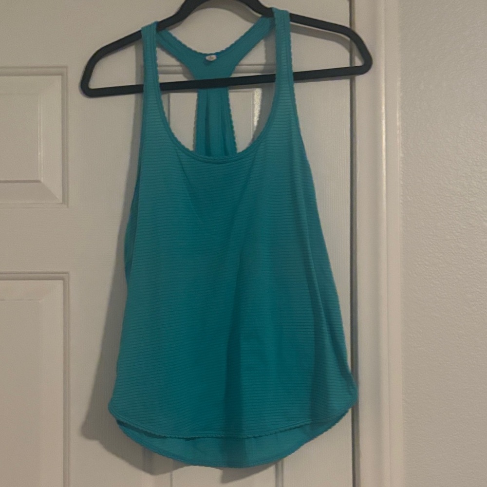 lululemon athletica Teal Racerback Tank - Striped Knit